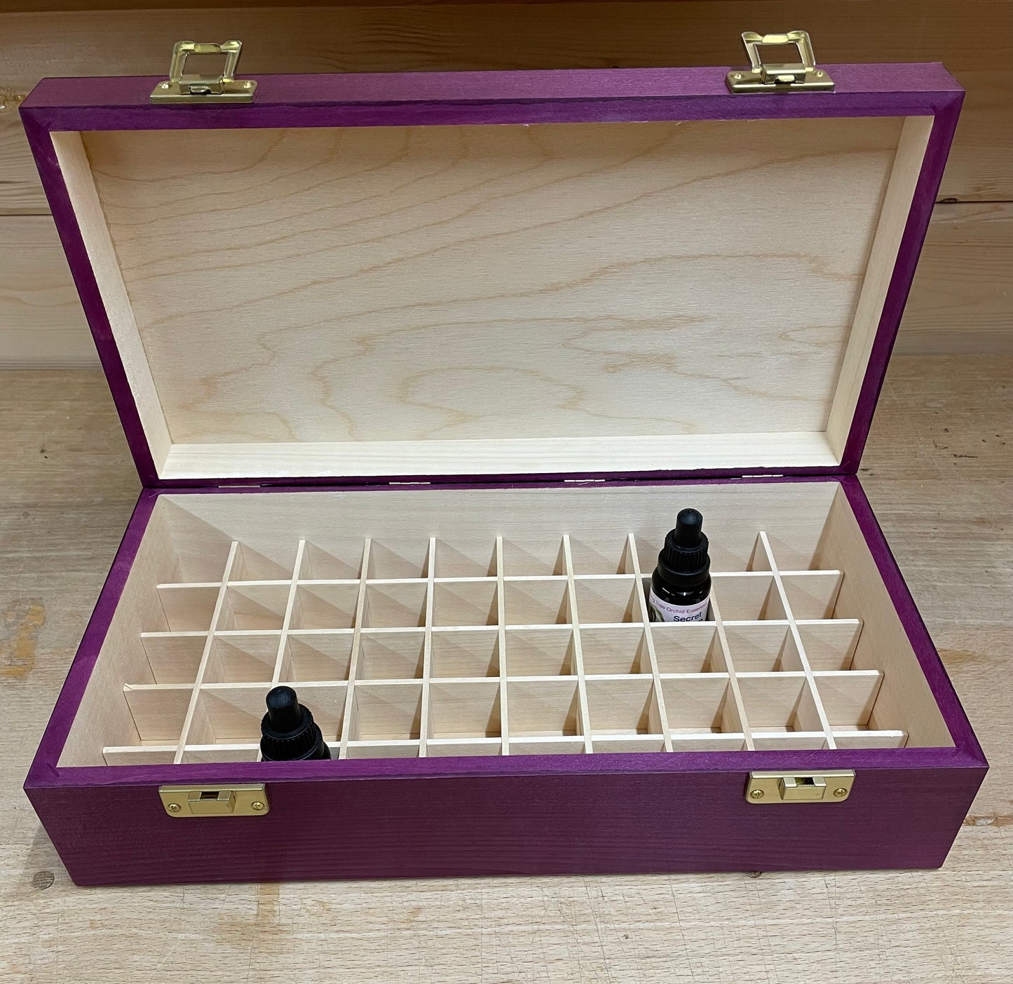 Purple Wood Box for 50 essences