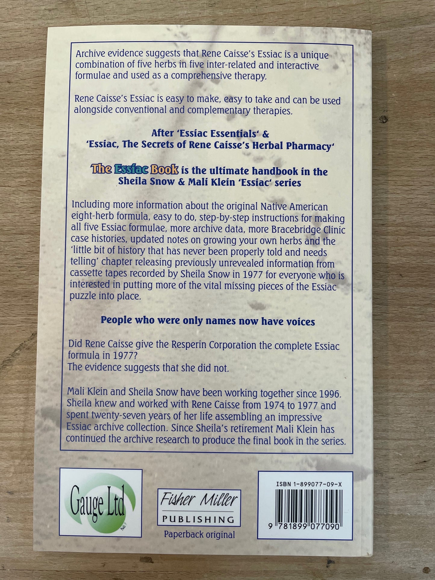 The Essiac Book by Mali Klein