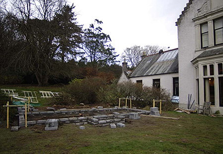 the new greenhouse under construction